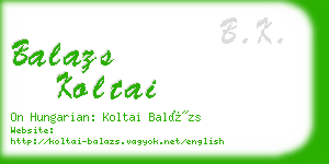 balazs koltai business card